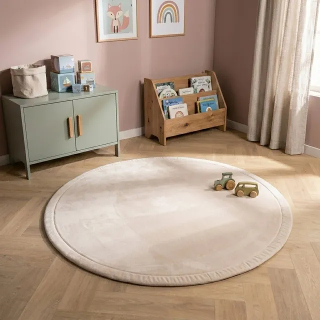 Little Olly Ronde speelmat - Jip Beige | Wasbaar - Ø 80cm