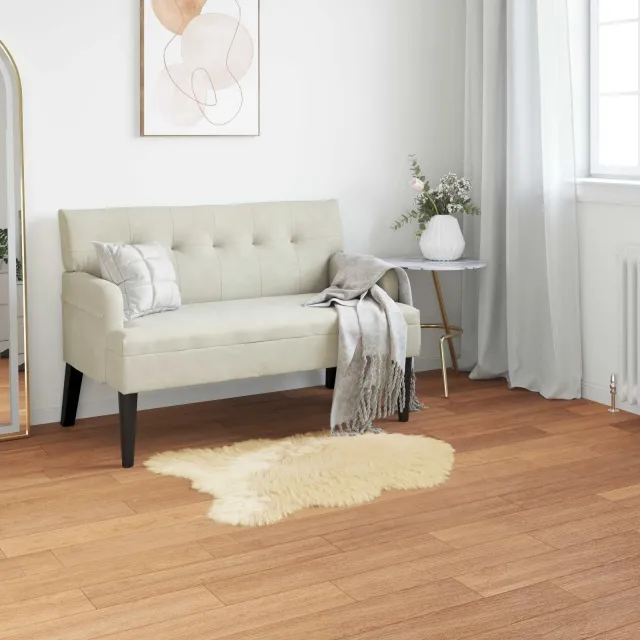 vidaXL Tapijt van imitatie TAFALLA Crèmekleurig 80 x 120 cm Polyester, foto 2