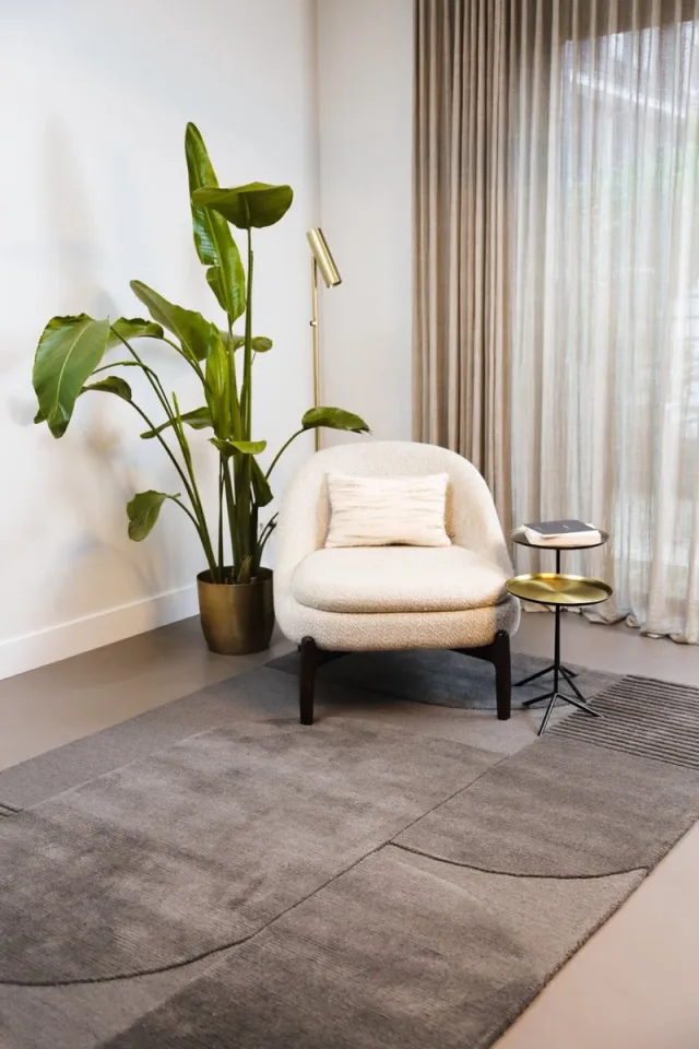 Rugsman REF Vloerkleed - 200 x 290 cm - Grijs,Taupe - Rechthoekig - Wol - Woonkamer, Eetkamer, Slaapkamer - Geometrisch - Modern