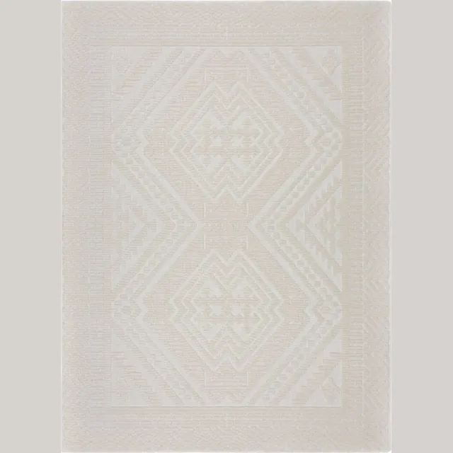 Shoulman Wonen Laagpolig Vloerkleed - 160x230cm - Vloerkleed woonkamer wit