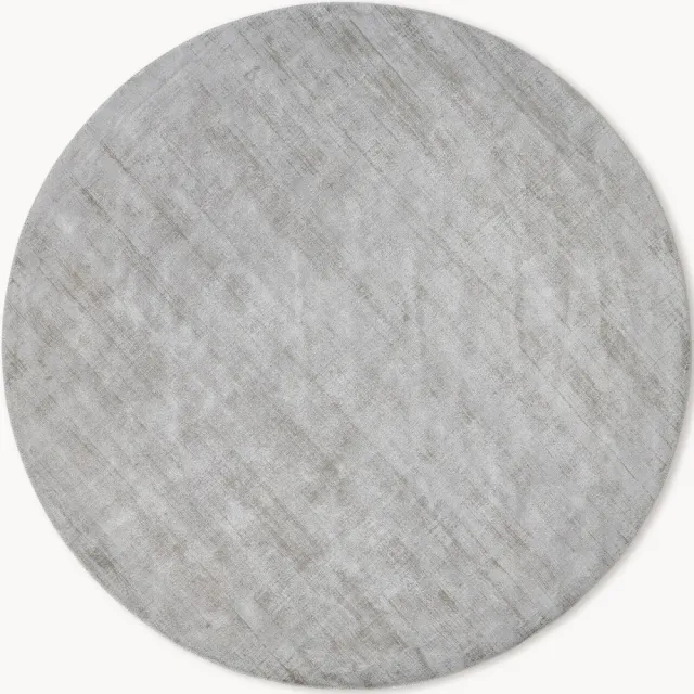 Westwing Collection Rond handgeweven viscose vloerkleed Jane Grijs