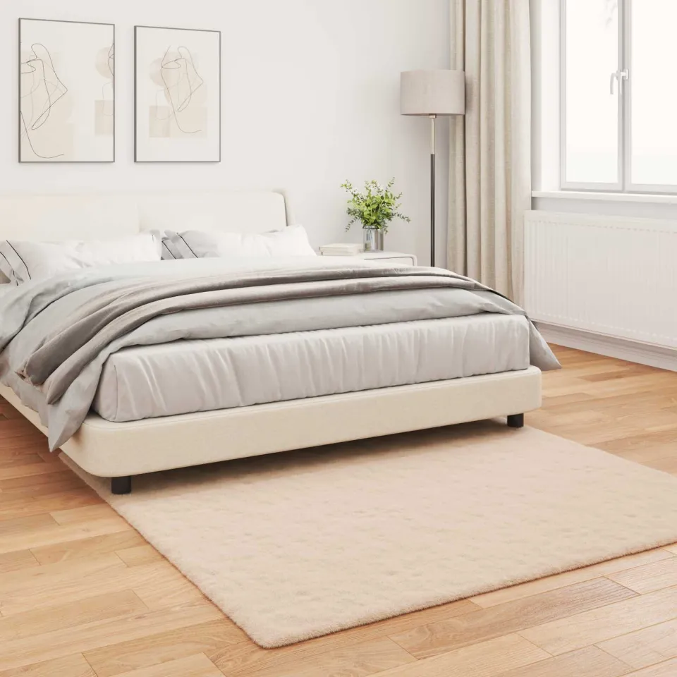 vidaXL Antislip vloerkleed van imitatie konijnenbont OLITE Taupe, foto 3