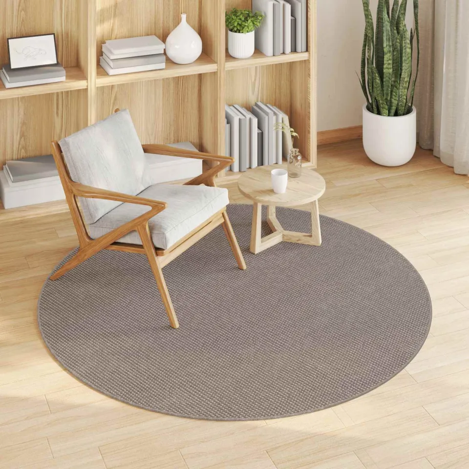 vidaXL Binnen kleed LUGO Crème-taupe Ø 120 cm Polyester, foto 3