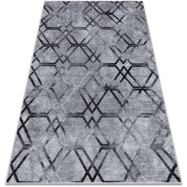 RUGSX Kleden Rugsx MIRO 51805.803 tapijt wasbaar geometrisch, geruite 200x290 cm Grijs