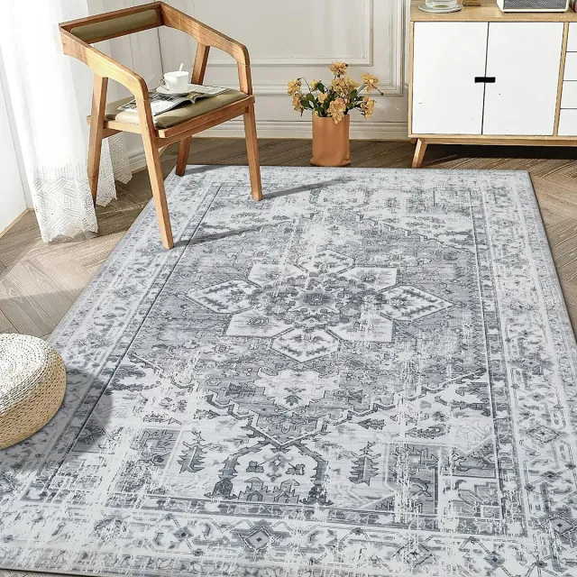 Ibenzoa Multifunctionele Textielmat, Geschikt voor Diverse Interieurruimtes, Uitstekende Grip en Onderhoudsvriendelijk grijs