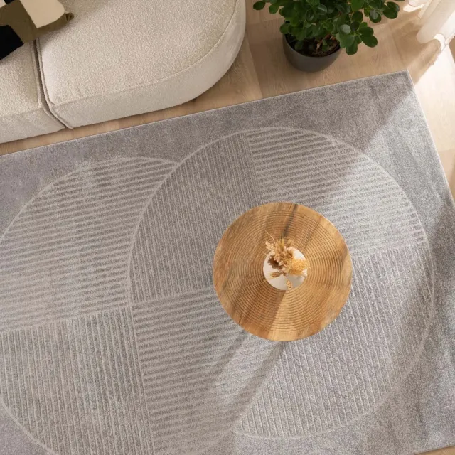 Nordic Weavers Scandinavisch vloerkleed - Contour Circle grijs 80x150