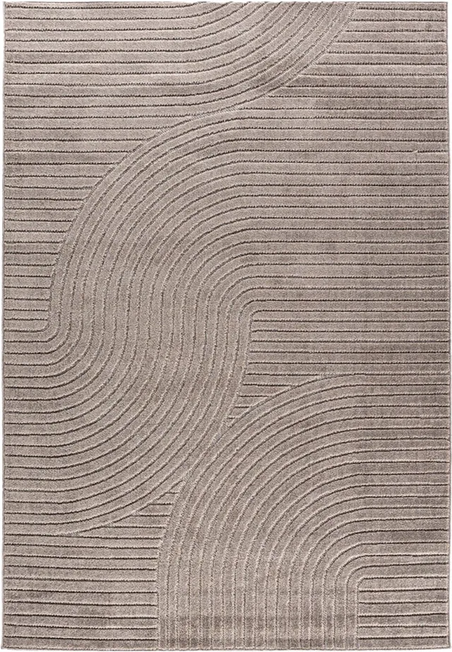 Nest living Misha Vloerkleed - Rechthoekig - Laagpolig - Scandinavisch - Modern - Vloerkleed met Geometrisch Patroon - Bruin - 230 x 160 cm