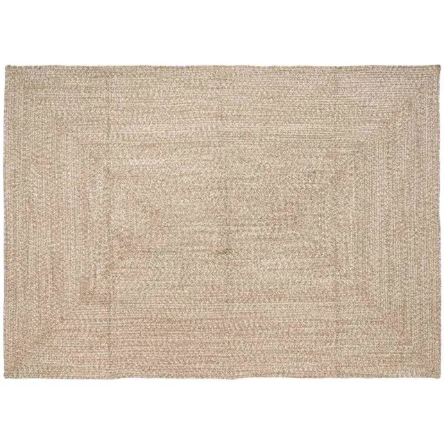 vidaXL Gebied - Tapijt - Natuurlijk - en - Wit - 160 - x - 230 - cm - Jute Natuurlijk en Wit