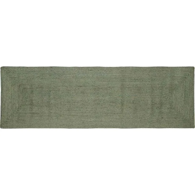vidaXL Gebied Tapijt Olijfgroen 80 x 200 cm Jute