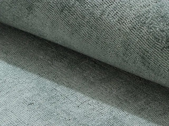 Vente-unique Handgeweven vloerkleed in viscose - 200 x 290 cm - Blauwgrijs - 1800 g/m² - MOLINI