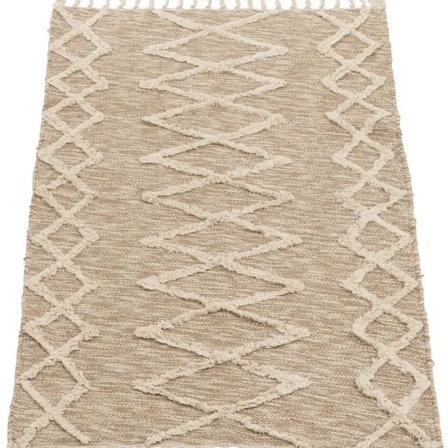 Dulaire Klein Boho Vloerkleed Beige/Zandkleur 100x60 cm