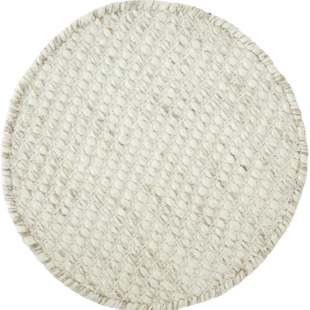 Must Living Asuri vloerkleed rond wol en katoen ivoor - Ø150 cm Wit