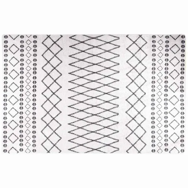 vidaXL Vloerkleed wasbaar 160x230 cm zwart en wit