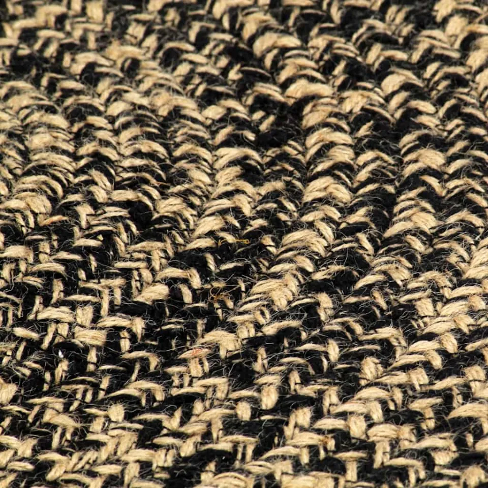 vidaXL Vloerkleed handgemaakt 90 cm jute zwart en naturel, foto 4