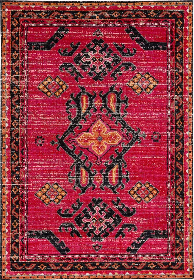 Pergamon Vloerkleed Designer Vintage Zoë Oosterse rand Rood
