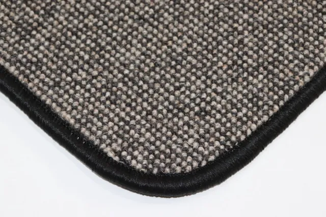 Prima set - Diva - Wollen vloerkleedjes - naast bed - warme voeten - antraciet - zwart - ecru - 2x 50x100cm