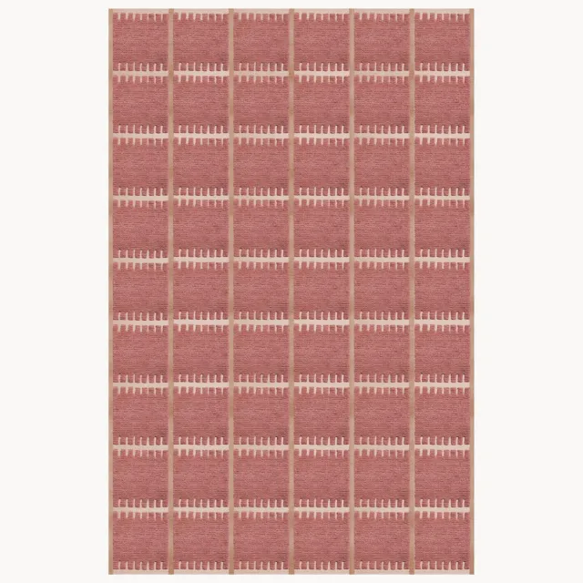 Layered Handgeweven wollen vloerkleed Swedish Homage Lilly met hoog-laag structuur Roze