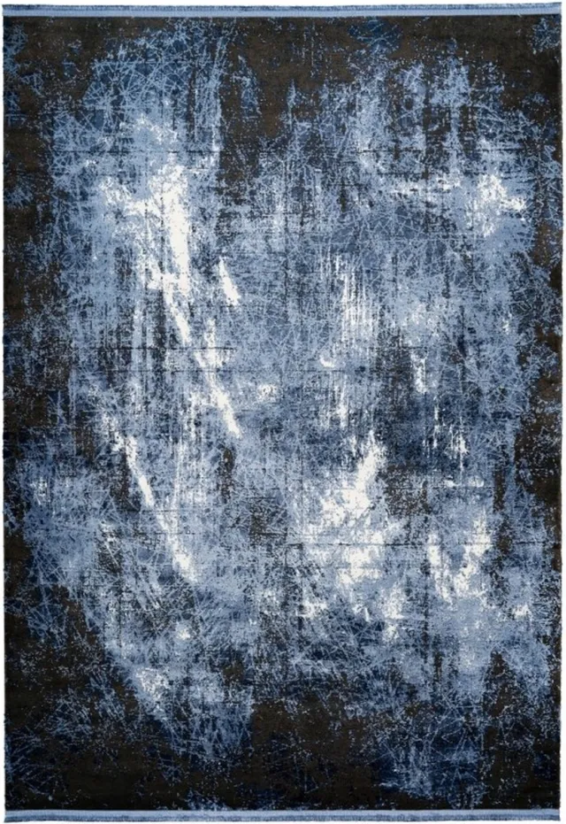Muratap Luxury Picasso Art Elysee Laagpolig Velvet Vloerkleed Blauw