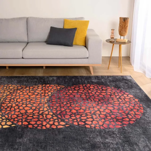 Tapeso Modern vloerkleed wasbaar - Moderna zwart