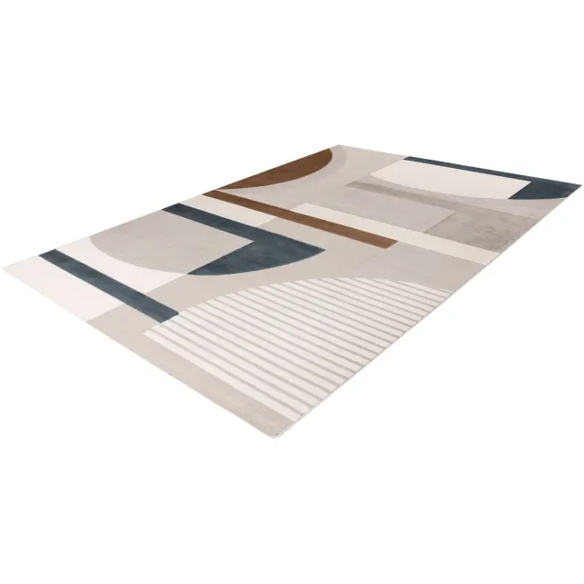 Batucci Vloerkleed - Modern - Abstract Design - Rood Blauw Beige - Zacht en Comfortabel - Ideaal voor Woonkamer en Slaapkamer Meer kleurig
