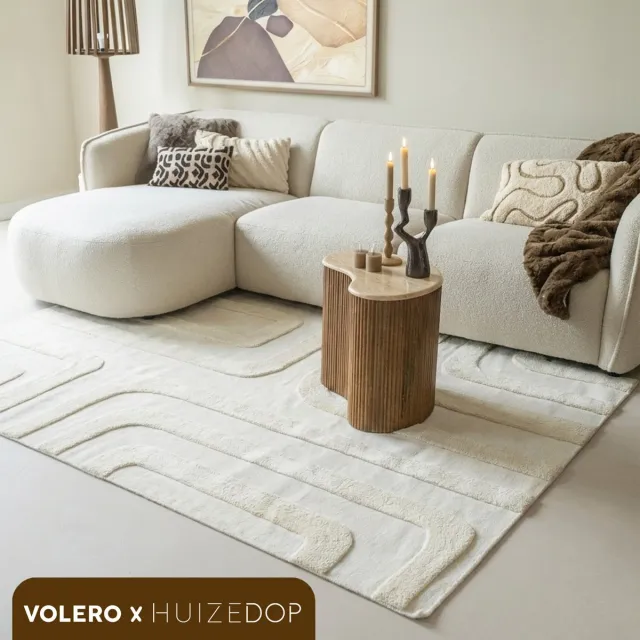 Studio Clarice Wollen vloerkleed - Judith Lines Creme - 80x150cm Crème