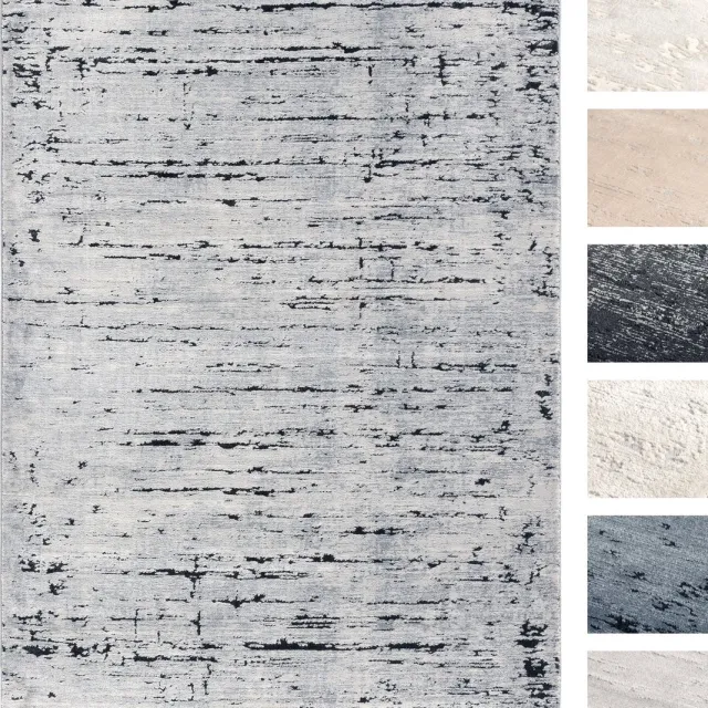 TESSO LIVING Modern Laagpolig Vloerkleed – 80 X 150 cm – Grijs – Premium Woonkamer Tapijt – Geschikt voor Vloerverwarming Donker Grijs