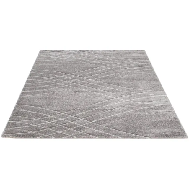 Dutch Lifestyle Carve Wave- PP / Katoen / Polyester - Vloerkleed - Grijs - 160x230cm