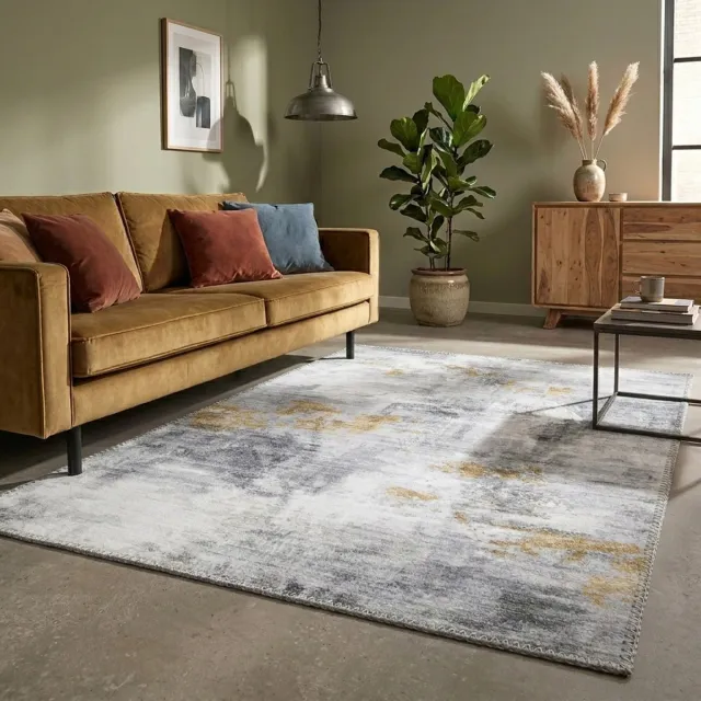 Fraai Modern vloerkleed - Strong Grijs/Geel | Stijlvol - 160x230cm