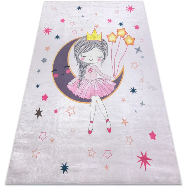 RUGSX Kleden Rugsx BAMBINO 48060 tapijt wasbaar Prinses, sterren voor 200x290 cm Roze