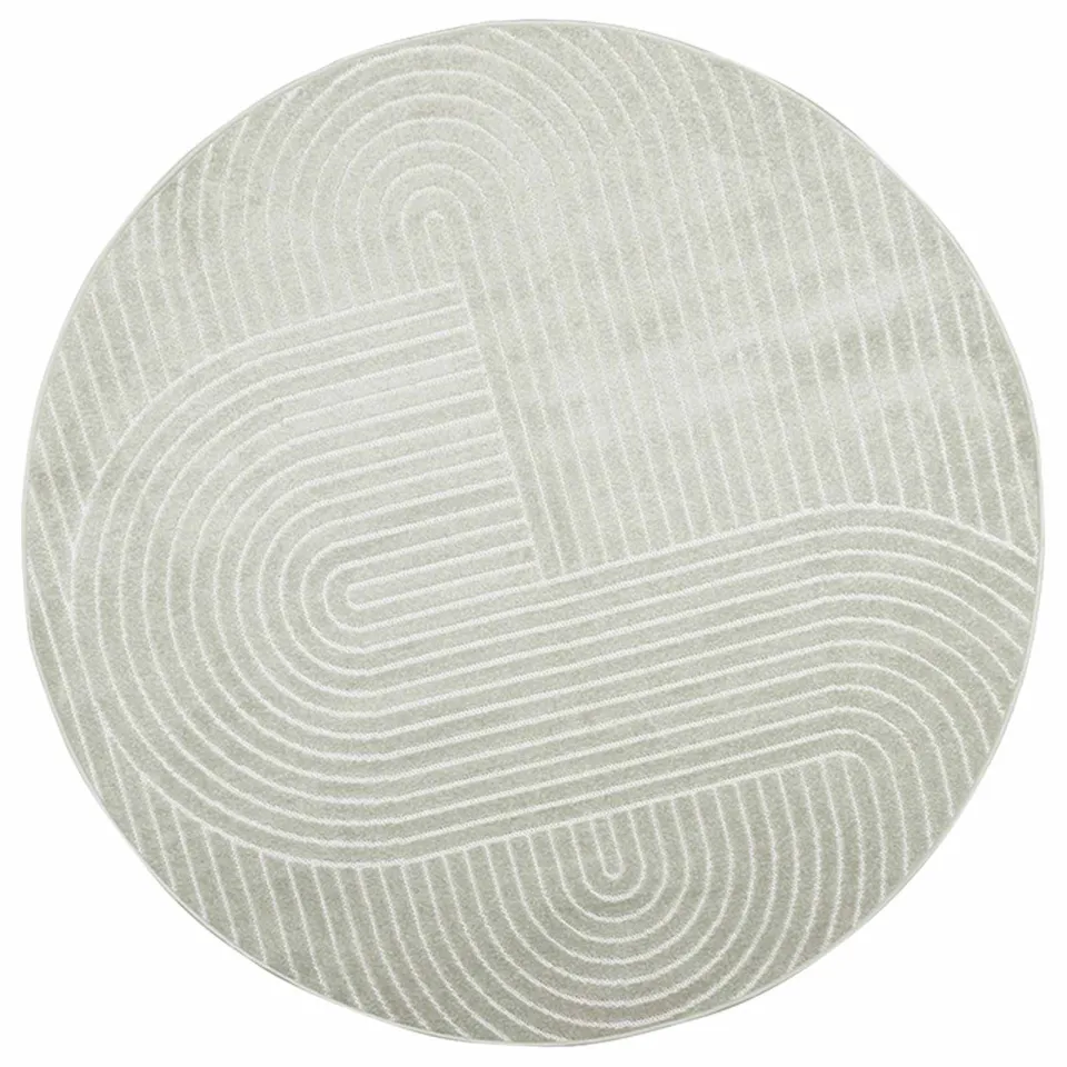 vidaXL Binnen- en buitentapijt PALMERAS Groen Ø 200 CM Polyester