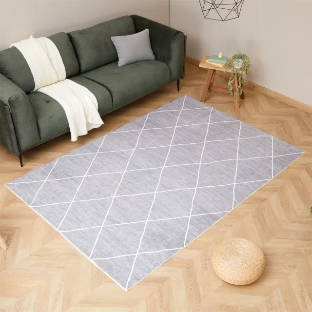 IDIMEX Wasbaar tapijt RHOMB 160 x 230 cm – Grijs