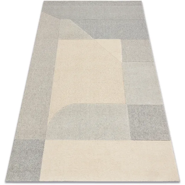RUGSX Kleden Rugsx FLUX 461.12.AE120 wollen tapijt OSTA - Geometrisch 160x230 cm Beige