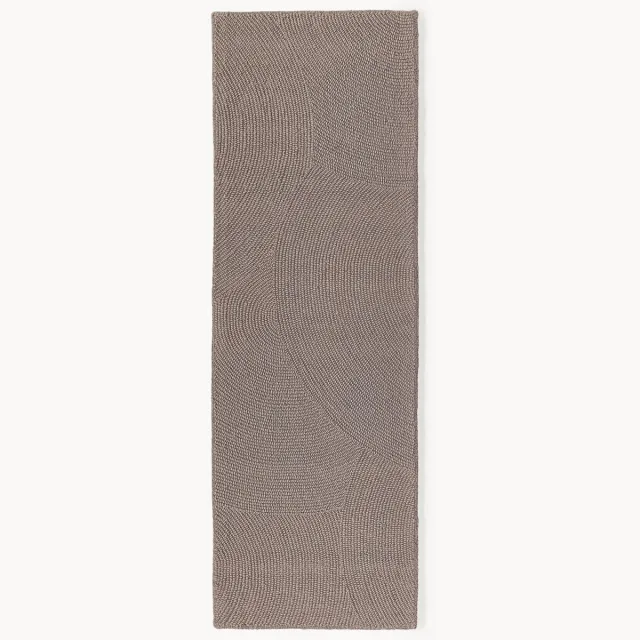 Westwing Collection Handgetufte wollen loper Eleni Taupe