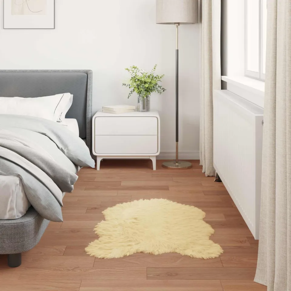 vidaXL Tapijt van imitatie TAFALLA Crèmekleurig 80 x 120 cm Polyester, foto 3