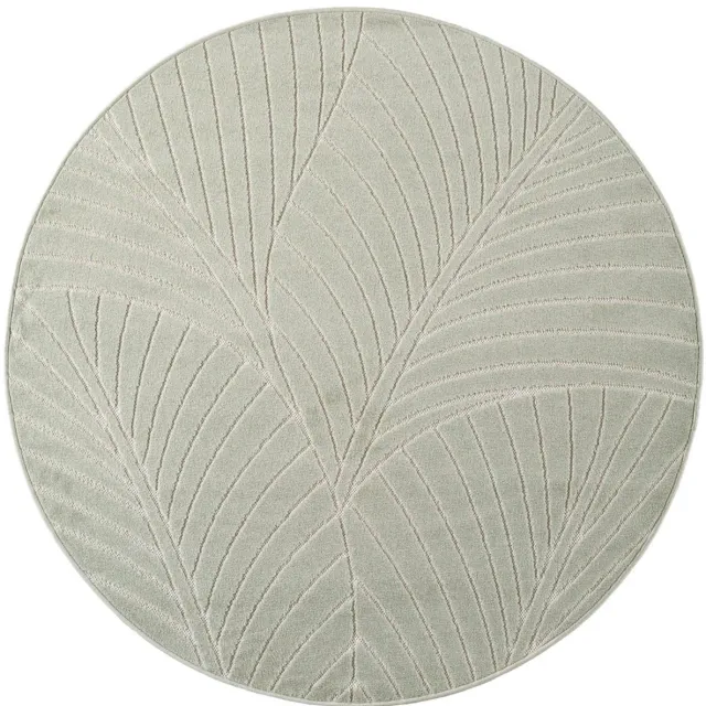 Dutch XXL Rond Buitenkleed | Nova | Palmbladeren | Groen | 80x80 cm | Buitentapijt | Tuintapijt