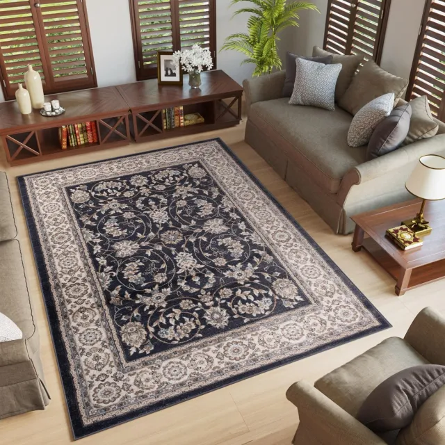 Tapiso Colorado Vloerkleed Zwart Woonkamer Gebloemd Tapijt, foto 6