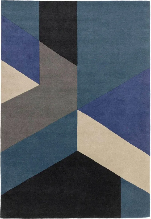 Eazy Living Easy Living - Reef-Big-Geo-Blue Vloerkleed - 200x290 - Rechthoek - Laagpolig Tapijt - Modern - Meerkleurig