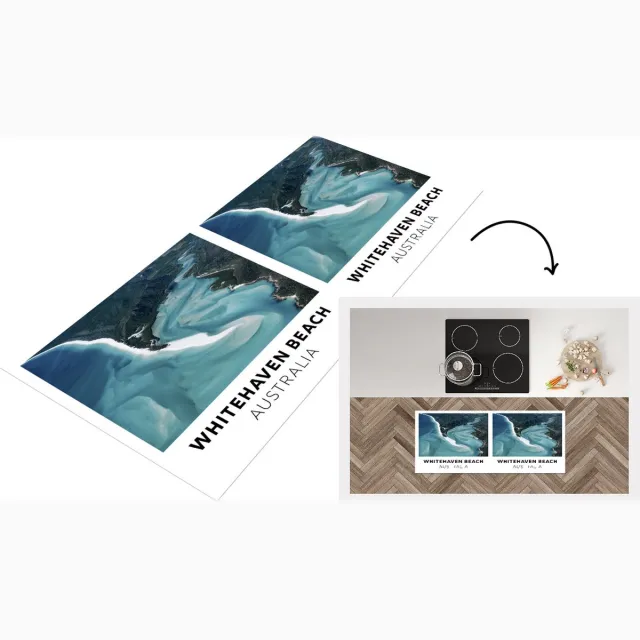 KitchenYeah Keukenloper - Loper keuken - Australie - Strand - Lucht - 120x50 cm - Keukenloper vinyl Multicolor