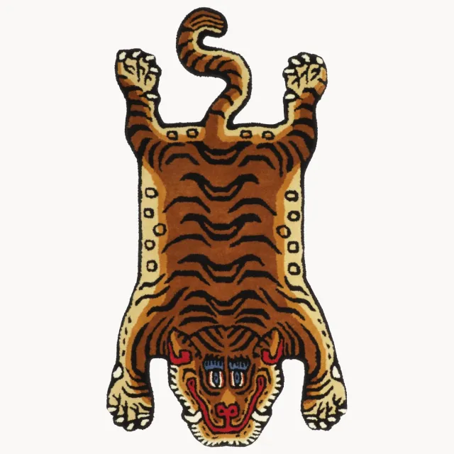 Bongusta Handgetuft wollen vloerkleed Tiger Bruin