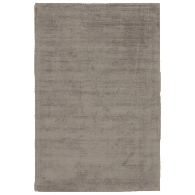 Padiro stijlvol laagpolig vloerkleed 160 x 230 cm - donkerbeige - modern effen ontwerp - voor vloerverwarming - van viscose en katoen