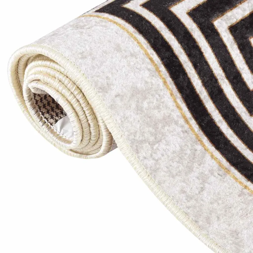 vidaXL Vloerkleed wasbaar 120x180 cm lichtbeige beige, foto 4