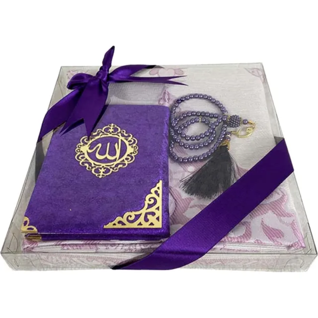 PEAM Gebedskleed Islam - "Purperen Parels van Geloof: De Compleet Mosliman-cadeauset voor Api's Gebed en Belangrijke Levensgebeurtenissen - Islam-Ramadan Aid Haj Umrah Bruiloft Geboorte Mevlies Moslim Box" Paars