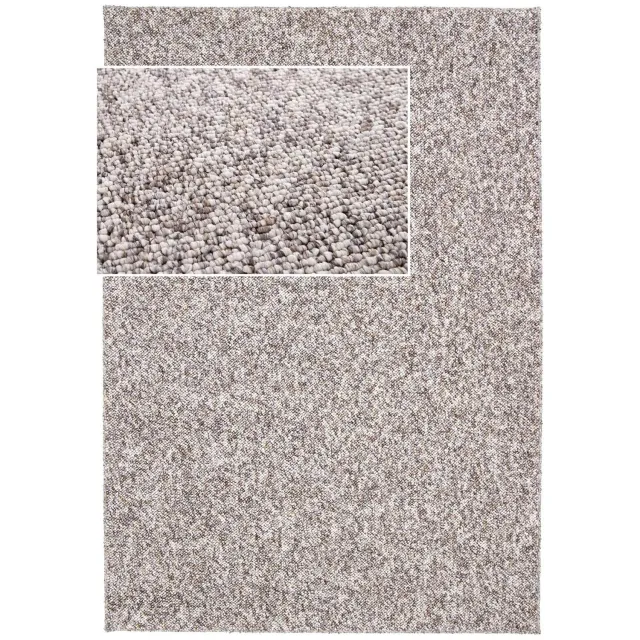 AFK Living Wasbaar tapijt wollook natuurlijke tinten SANDSTONE grijs