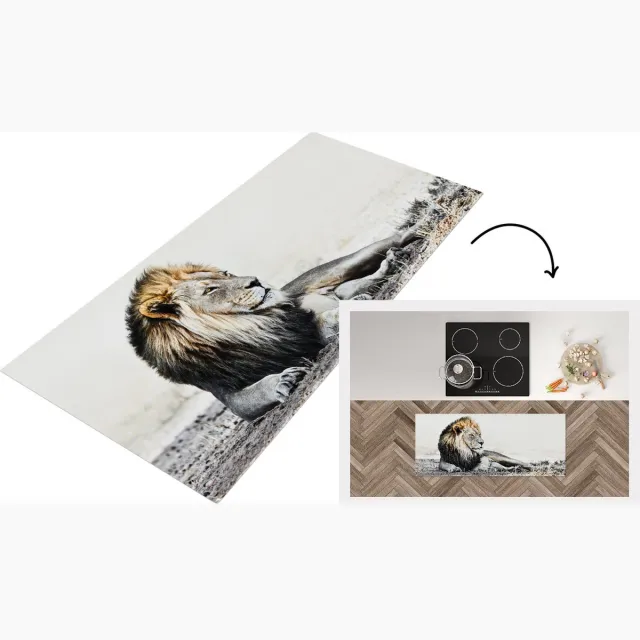 KitchenYeah Keukenloper - Loper keuken - Leeuwen - Kleuren - Illustratie - Keukenloper vinyl Multicolor