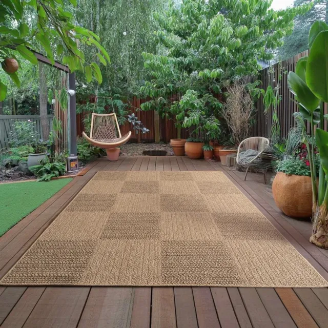 TapisTrend Buiten- en terraskleden Beige 160x230 cm Buitenkleed, gemaakt van jute, voor woonkamer en keuken, UV-bestendig, platgeweven