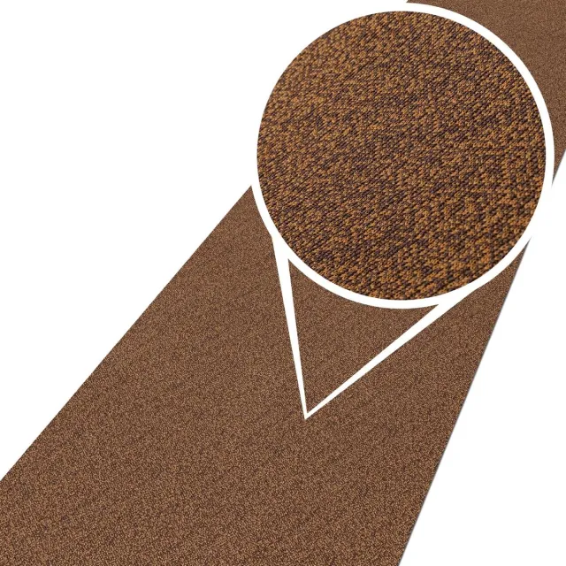 ANRO Tapijtloper Tamara Bruin 240x50cm – Velours Gangloper Antislip Keukenloper Hal Op Maat