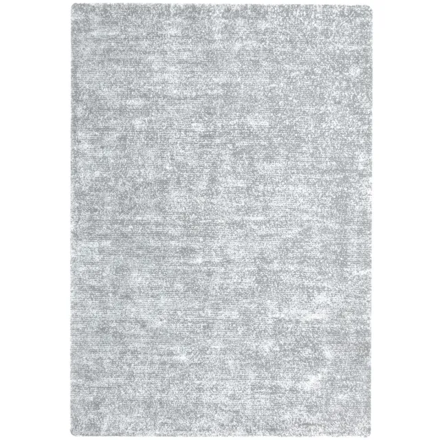 Padiro laagpolig vloerkleed met zachte uitstraling 80 x 150 cm - lichtgrijs - modern effen ontwerp - gemêleerd - voor vloerverwarming - van polyester en katoen