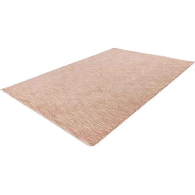 Lalee Pandora- gemêleerde vloerkleed - gestreept- Modern- uni tapijt- laagpolig- korte franjes- 160x230 cm Perzik Zalm perzik beige