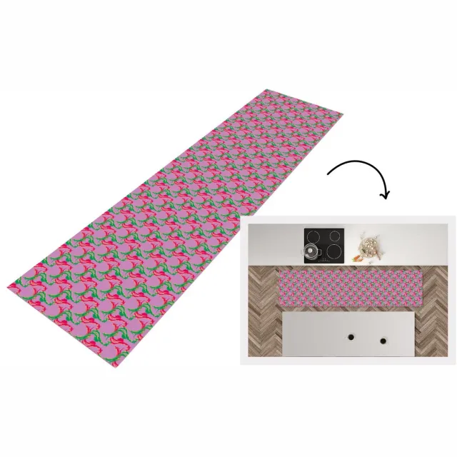 KitchenYeah Keukenloper - Loper keuken - Hert - Patroon - Paars - 240x60 cm - Keukenloper vinyl Multicolor