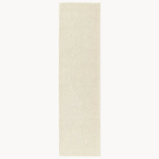 Westwing Collection Handgetufte wollen loper Eleni Wit